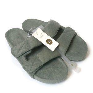 A New Day Remi Sage Green Platform Slide Sandals Women Size 11 Contoured Footbed